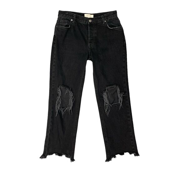We The Free People Maggie Jean Womens 26 Button Fly Frayed Hem Ankle Grazer - Picture 1 of 16